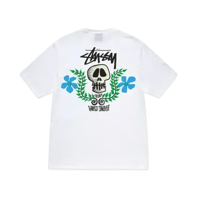Stussy Skull Crest Tee "White"