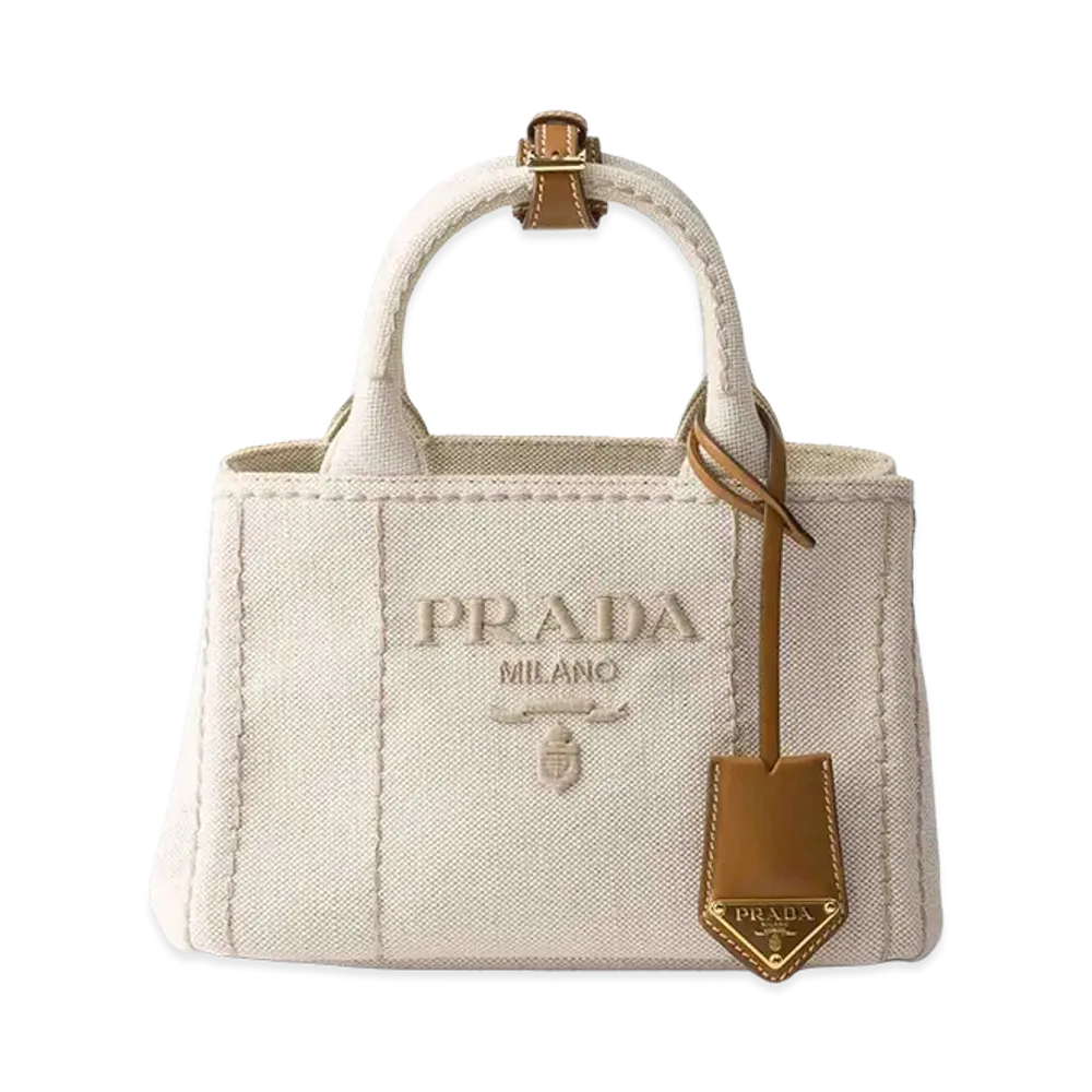 PRADA Women's Canvas Shopping Bag "Beige"