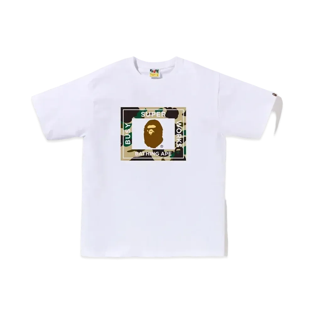 A BATHING APE 1st Camo Super Busy Works Tee "White"