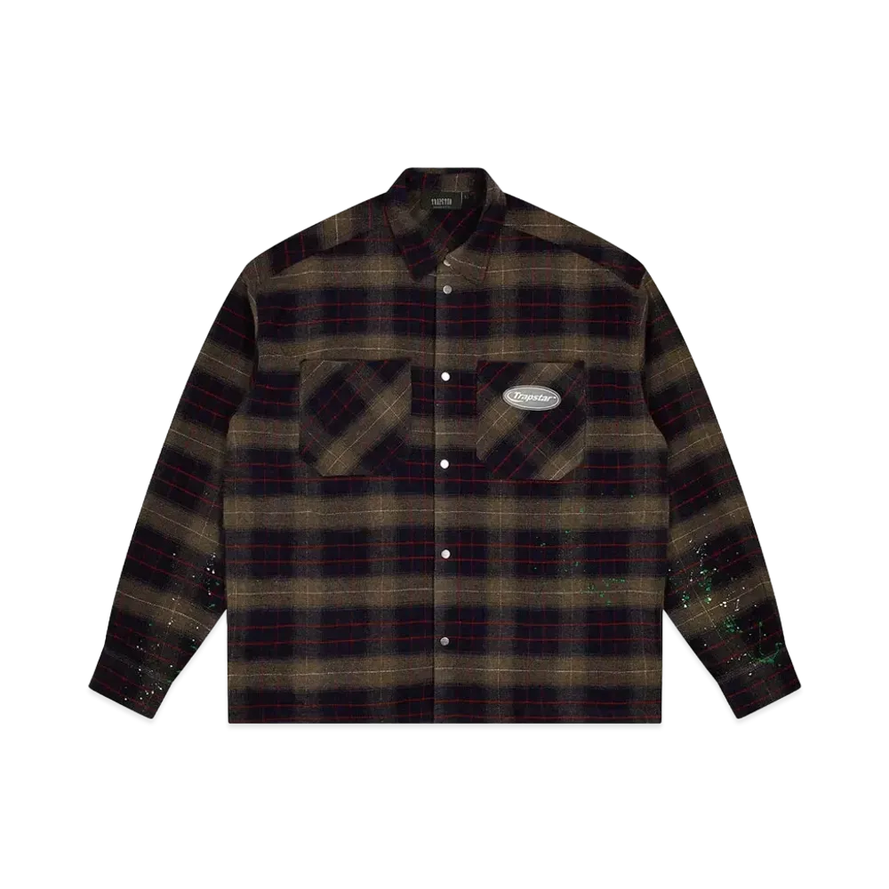 TRAPSTAR Hyperdrive Flannel Shirt "Brown/Red"