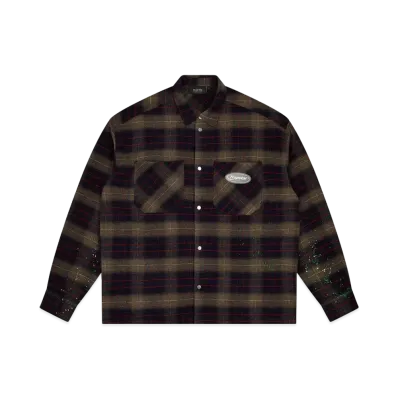 TRAPSTAR Hyperdrive Flannel Shirt "Brown/Red"