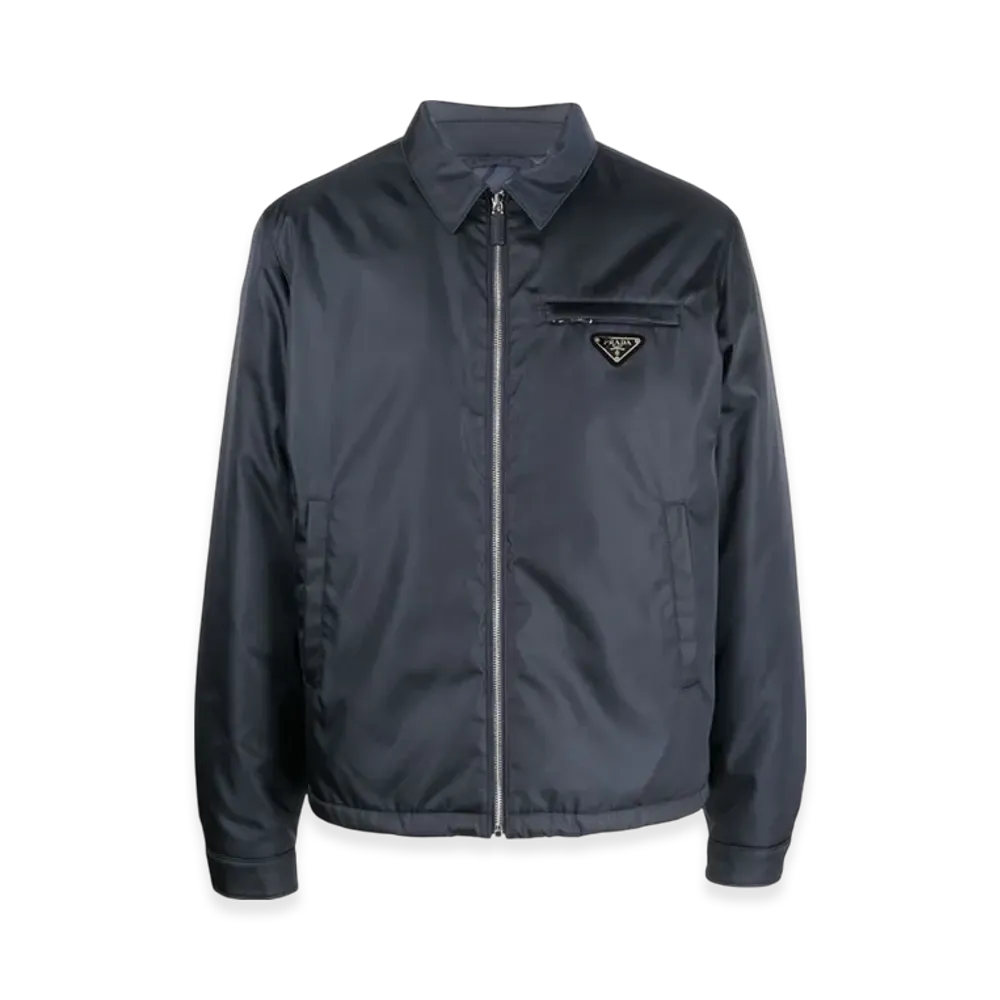 PRADA Re-Nylon Padded Shirt Jacket "Blue"