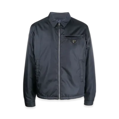 PRADA Re-Nylon Padded Shirt Jacket "Blue"