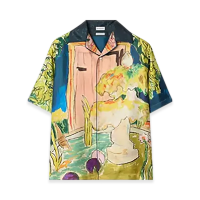 Burberry Highgrove Fountain Silk Shirt "Harbour"
