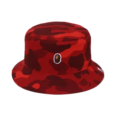 A BATHING APE Color Camo Bucket Hat "Red"