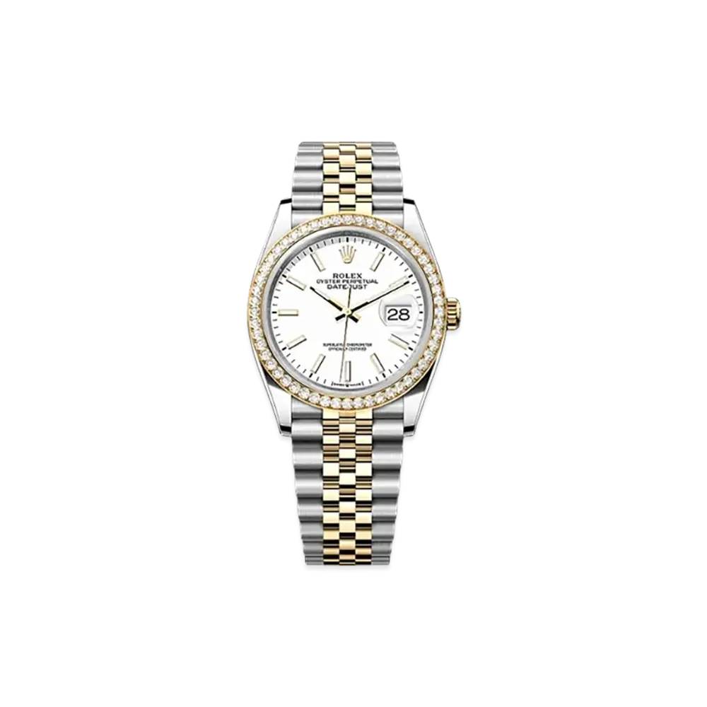 ROLEX Datejust 36mm Oystersteel & Yellow Gold Diamond 126283RBR "White"