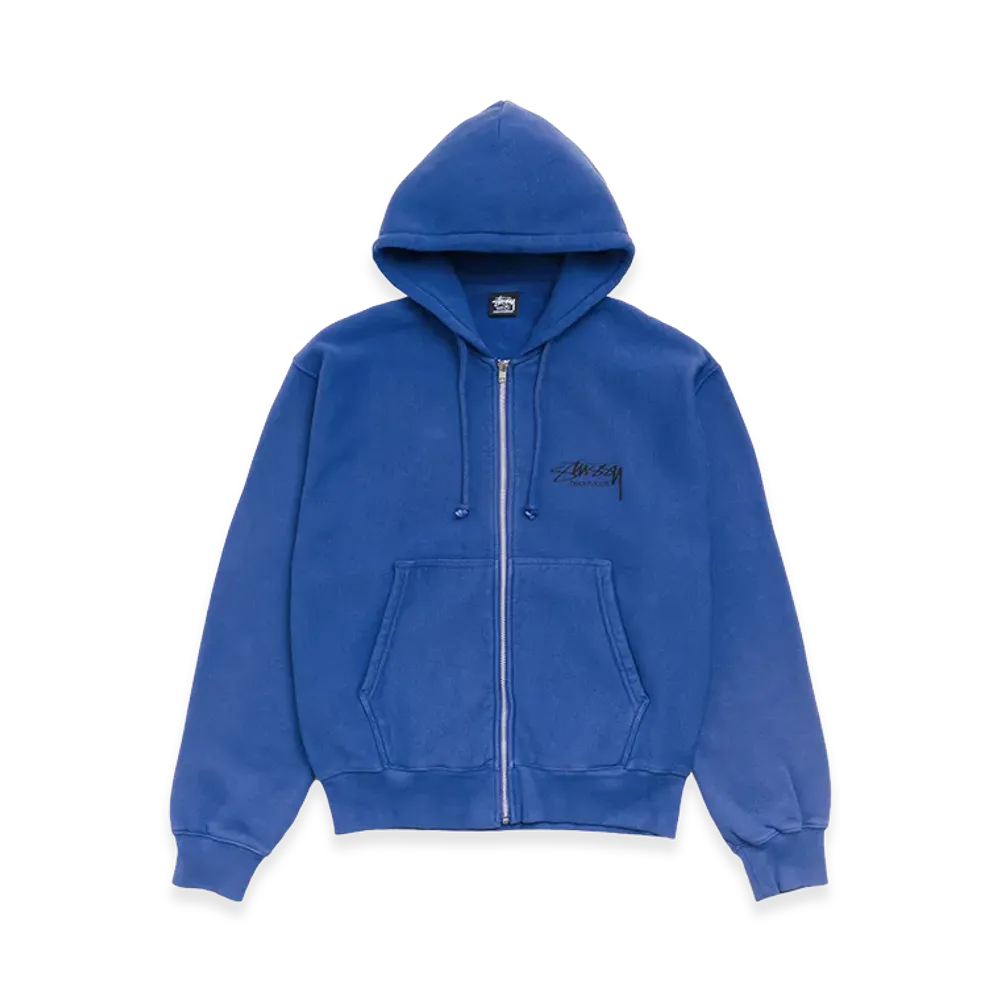 Stussy Beach Roots Zip Hoodie Garment Dyed "Indigo"