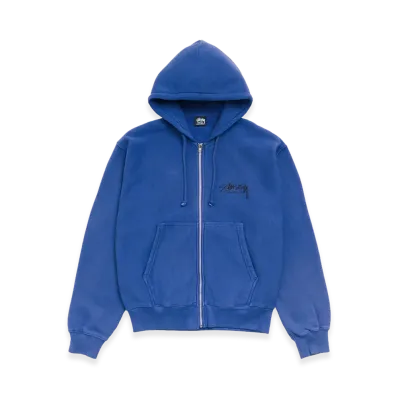 Stussy Beach Roots Zip Hoodie Garment Dyed "Indigo"