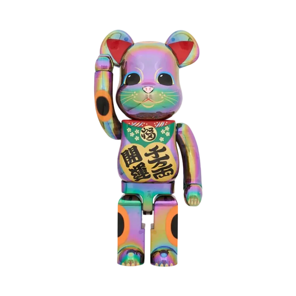 MEDICOM TOY "BEARBRICK" Lucky Cat Good Luck Ten Million Ryo Black Transparent Plating 1000%