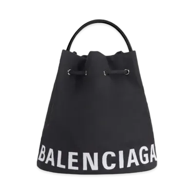 BALENCIAGA Women's Wheel XS Drawstring Bucket Bag "Black"