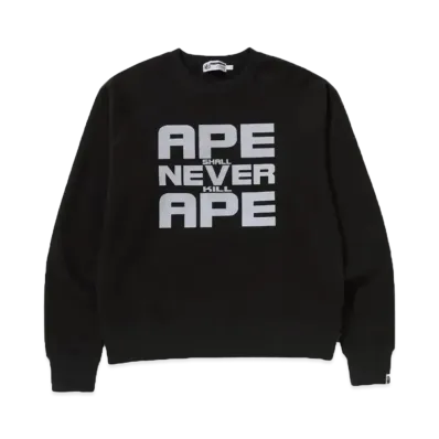 A BATHING APE Bape Legacy Ape Shall Never Kill Ape Crewneck Aoyama Limited "Black"