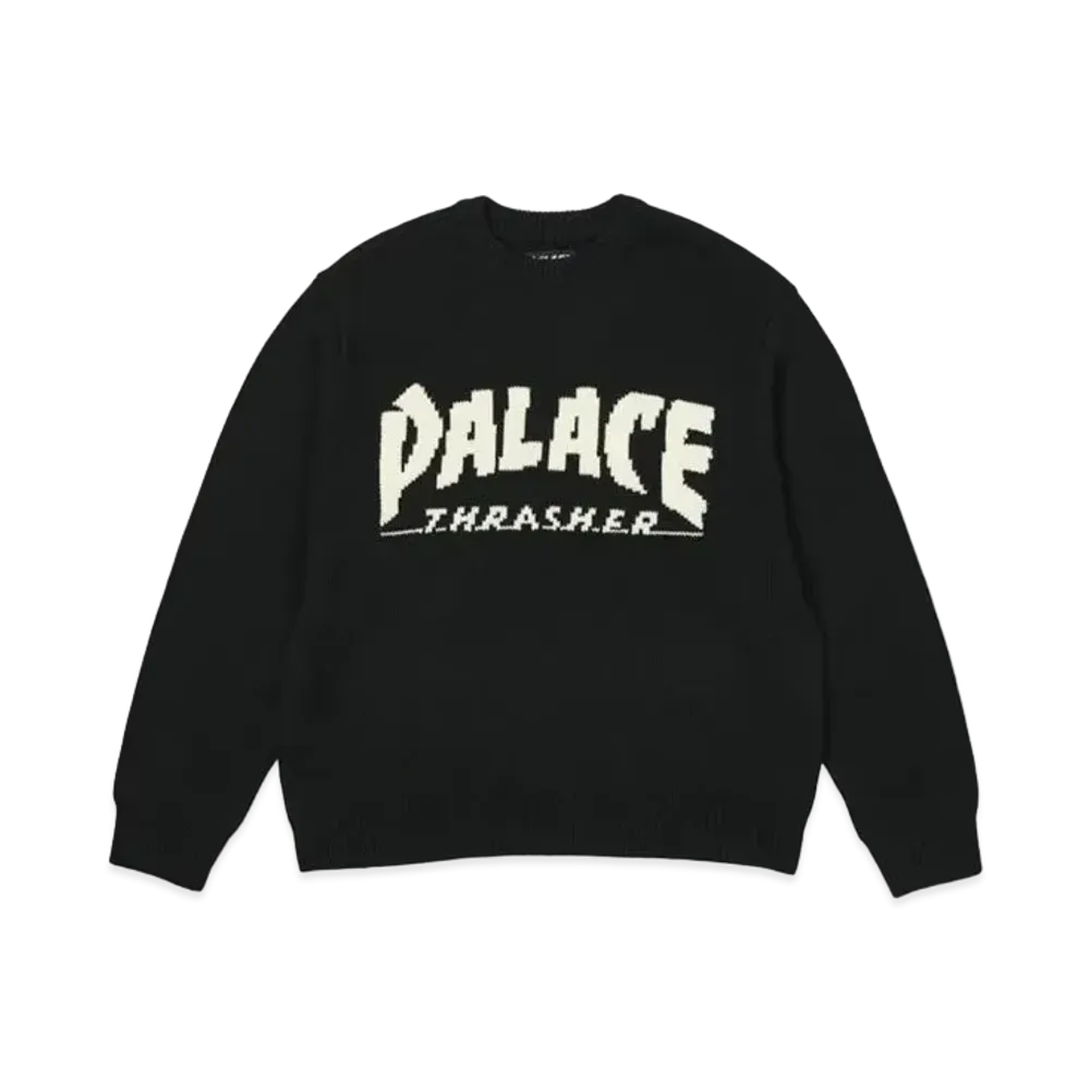 PALACE x THRASHER Sweatshirt "Black"