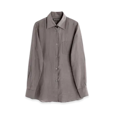 OUR LEGACY Women's Sincere Shirt "Charcoal Bordeaux Cotton Silk"