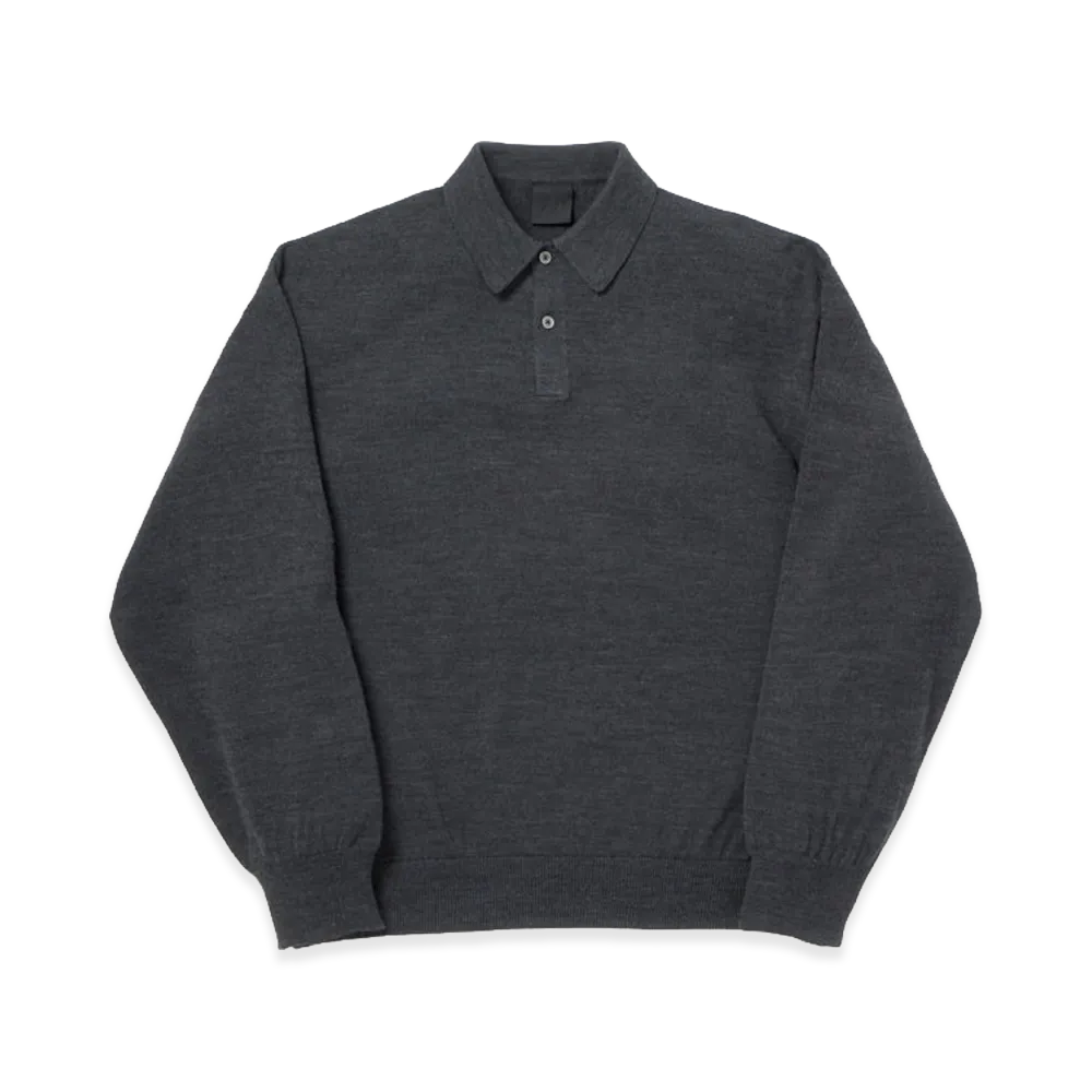 DAIWA PIER39 Tech Knit Polo L/S Brewed Protein "Charcoal"
