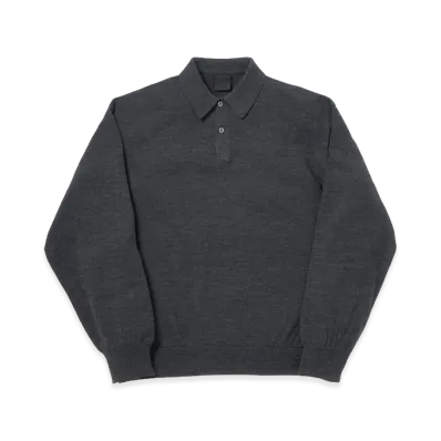 DAIWA PIER39 Tech Knit Polo L/S Brewed Protein "Charcoal"