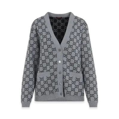 GUCCI Women's GG Jacquard Reversible Cardigan "Multicolor"