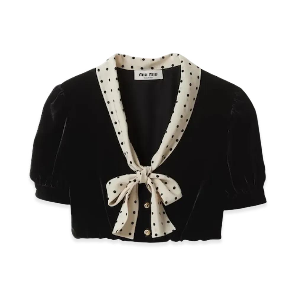 MIU MIU Women's Velvet Top "Black"
