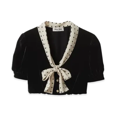 MIU MIU Women's Velvet Top "Black"