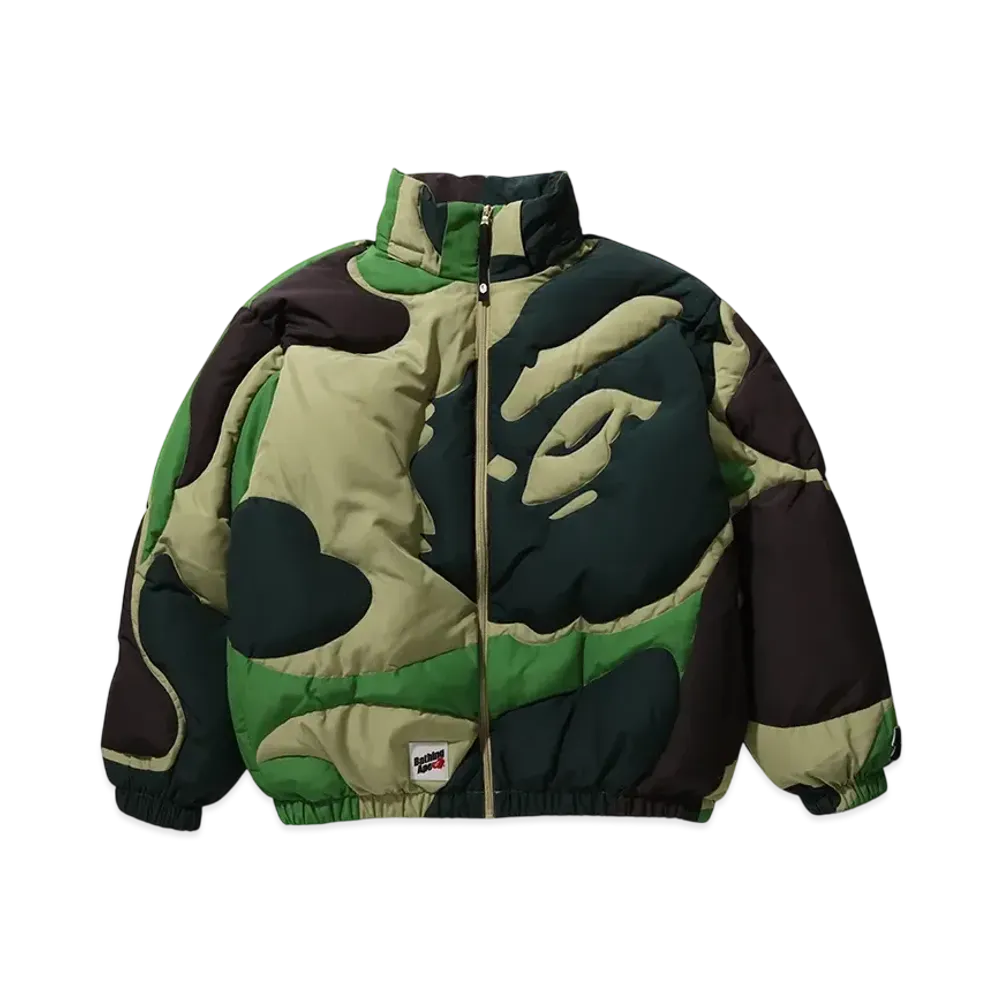 A BATHING APE Mega ABC Camo Detachable Hoodie Puffer Down Jacket "Green"