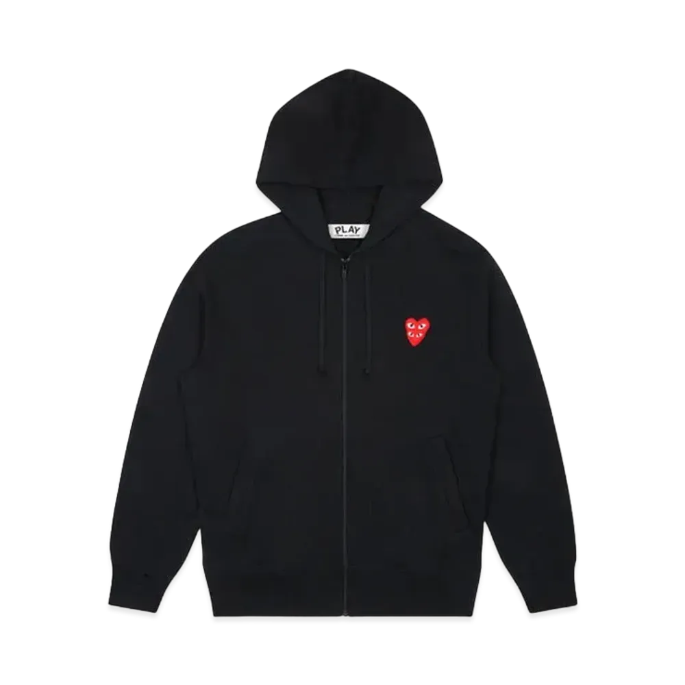 PLAY COMME des GARCONS Double Red Heart Hoodie "Black"