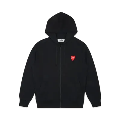 PLAY COMME des GARCONS Double Red Heart Hoodie "Black"