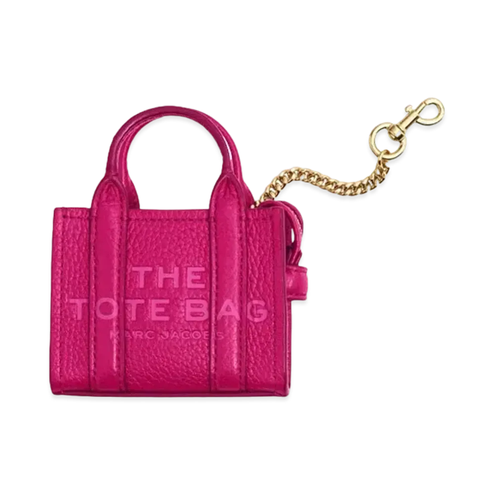 Marc Jacobs The Nano Tote Bag Charm "Lipstick Pink"