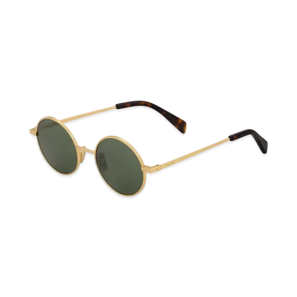 CELINE Metal Frame 26 Sunglasses in Metal "Gold/Green"