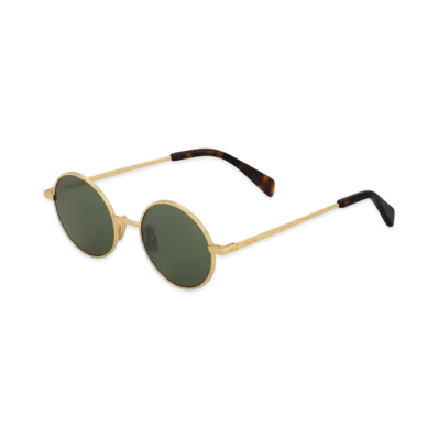 CELINE Metal Frame 26 Sunglasses in Metal "Gold/Green"