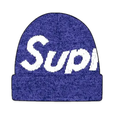 Supreme Big Logo Beanie "Blue Static"