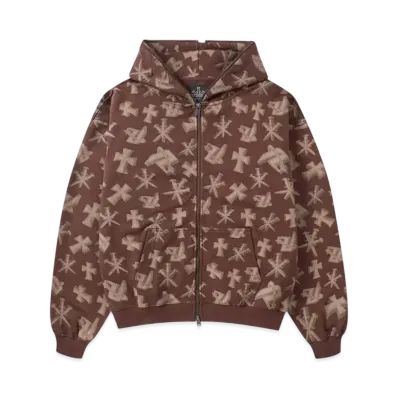 Unknown London 3D Monogram Logo Full Zip "Brown"