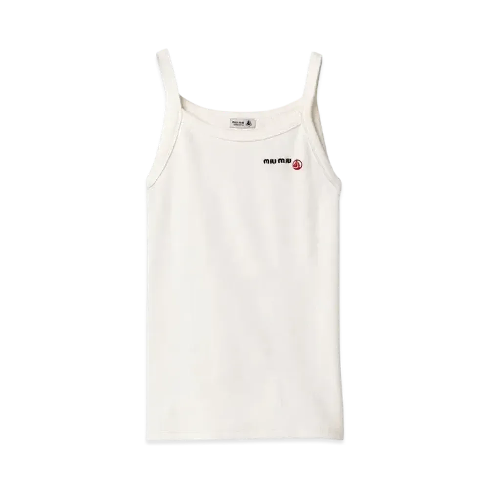 Petit Bateau x MIUMIU Women's Stretch Jersey Top "White"