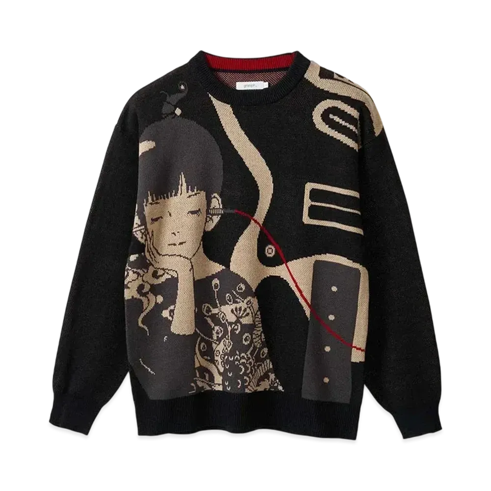 graniph x Yusuke Nakamura Re:Connect Washable Jacquard Knit "Black"
