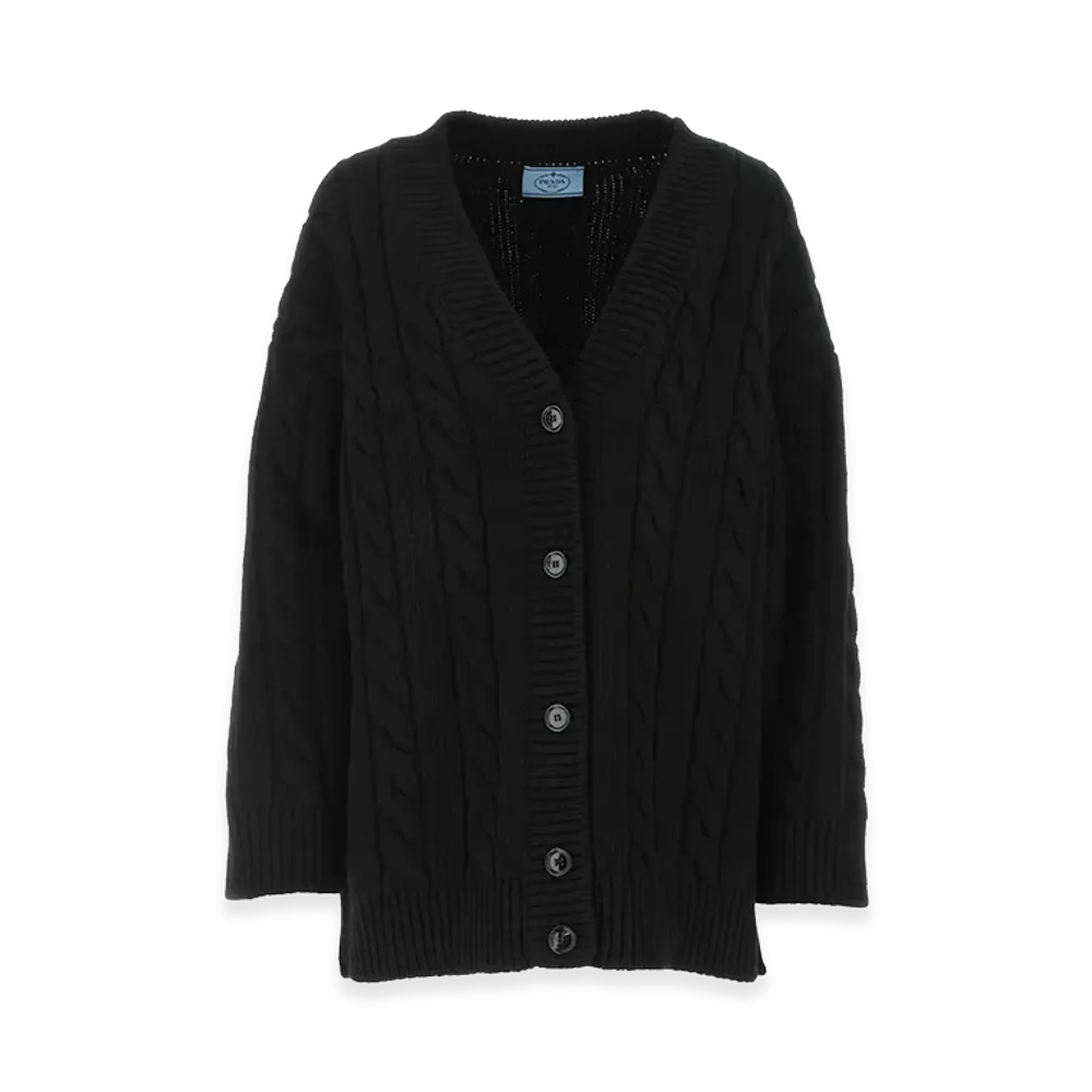 PRADA Women's Wool Blend Oversize Cardigan "Black"