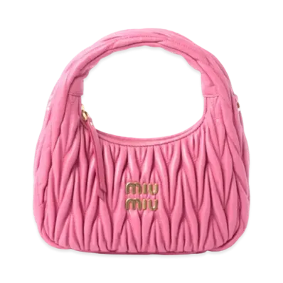 MIUMIU Wander Matelasse Nappa Leather Hobo Bag "Pink"