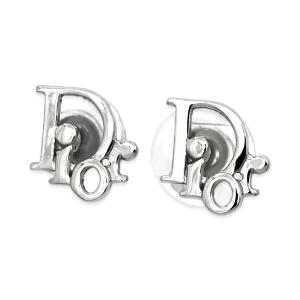 Dior Logo Earrings "Silver"