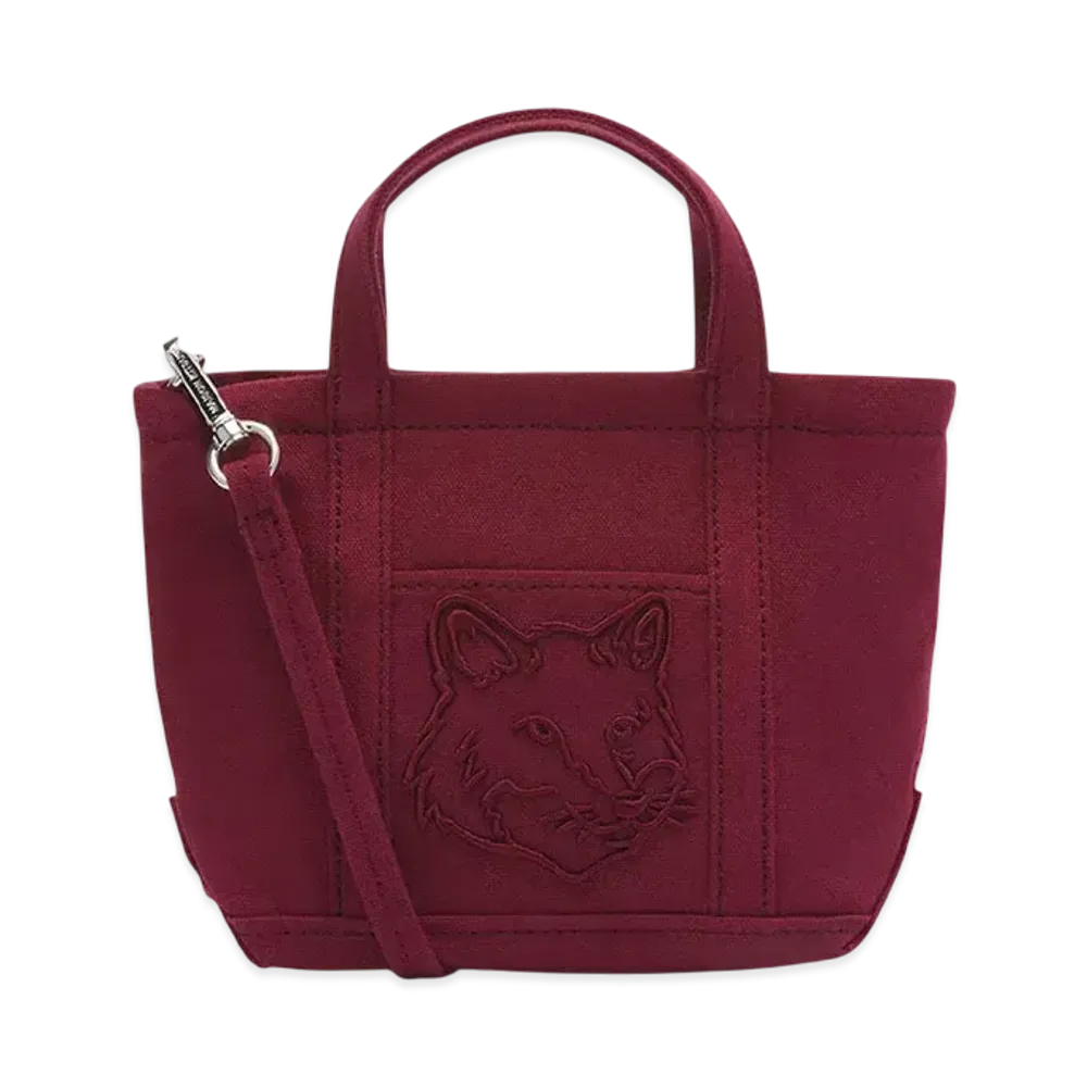 Maison Kitsune Fox Head Mini Tote "Redstar"