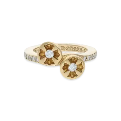 Chrome Hearts 22K Double Negative CH Plus Ring "Yellow Gold"