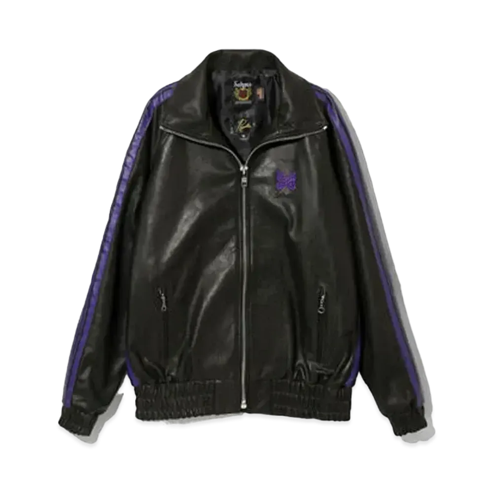 Needles x Schott Track Jacket-Cowhide Leather "Black"