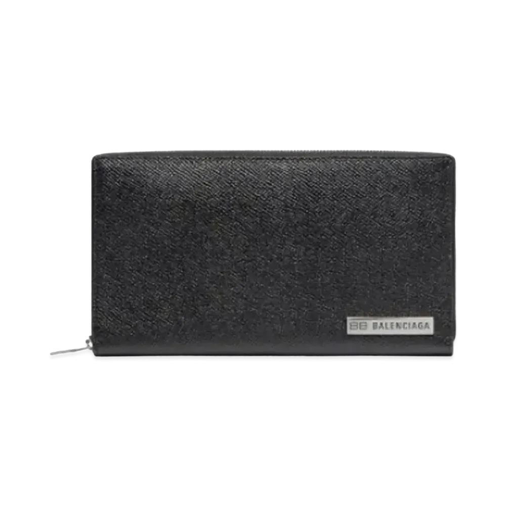 BALENCIAGA Plate Continental Wallet "Black"