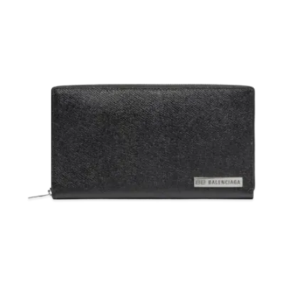 BALENCIAGA Plate Continental Wallet "Black"