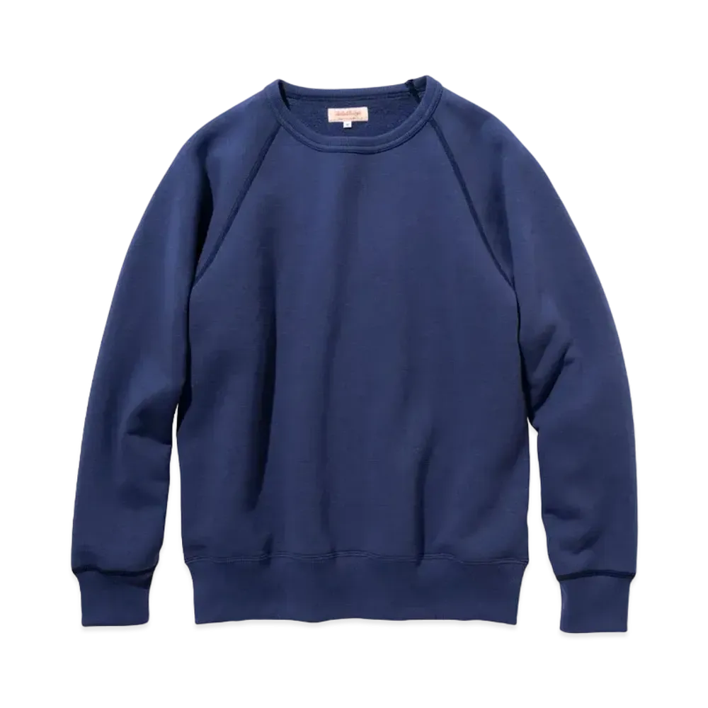 THE REAL McCOY'S 9oz. LOOPWHEEL RAGLAN SLEEVE SWEATSHIRT "Navy"