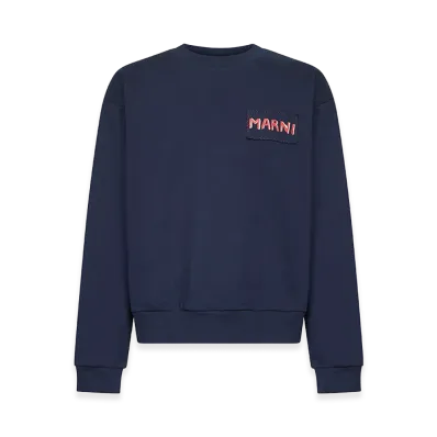 MARNI Cotton Sweatshirt "Dark Blue"