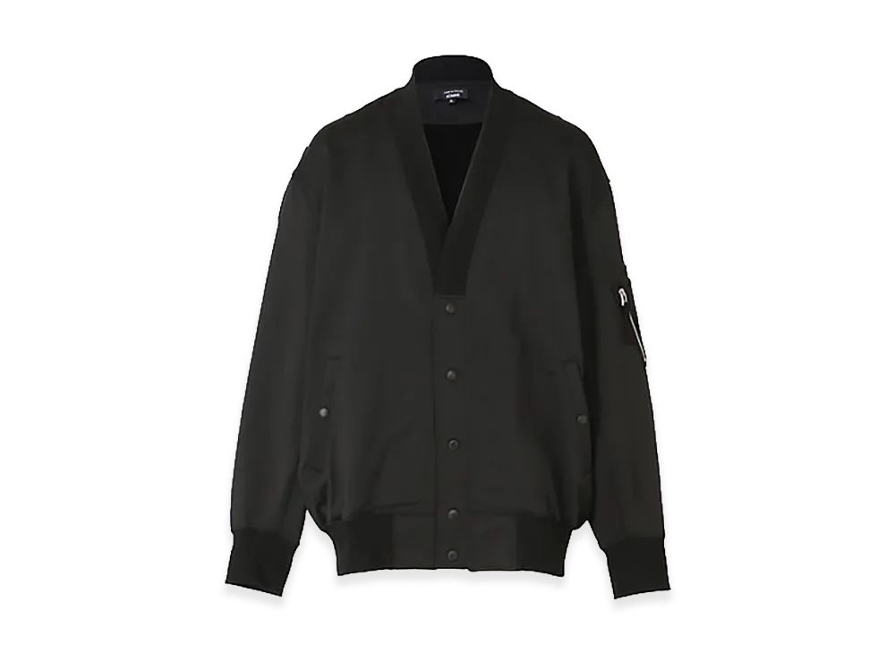 COMME des GARCONS HOMME Cotton Nylon French Terry Cardigan "Black"
