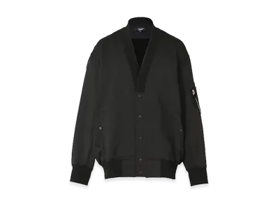 COMME des GARCONS HOMME Cotton Nylon French Terry Cardigan "Black"