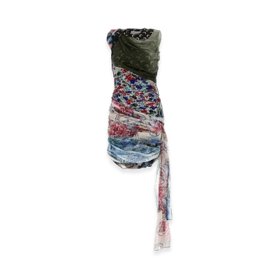 Marine Serre Women's Printed Stretch Nylon Mini Dress "Multi"