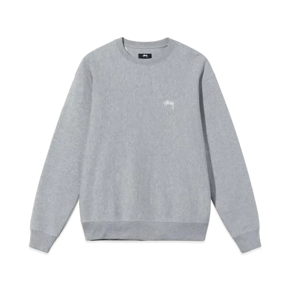Stussy Stock Logo Crew Sweat "Grey Heather"