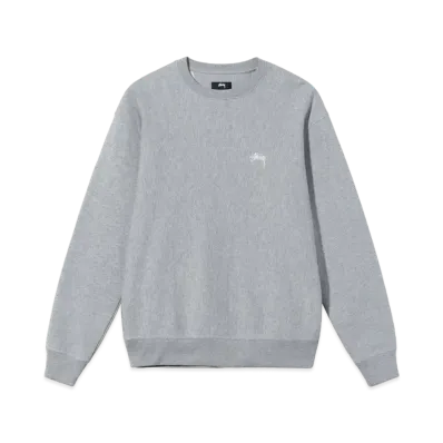 Stussy Stock Logo Crew Sweat "Grey Heather"