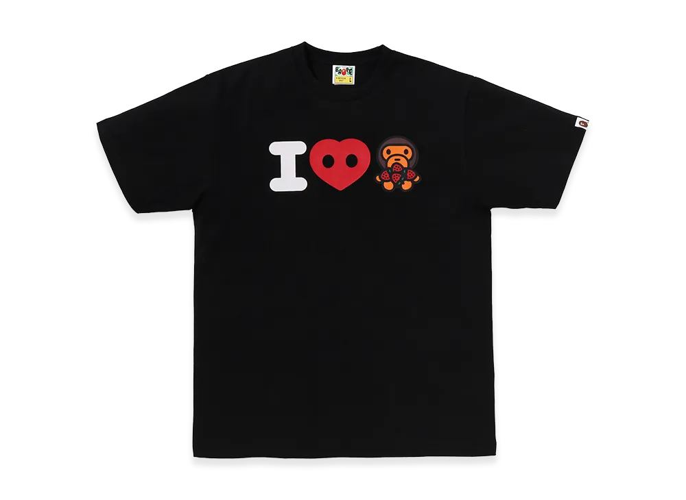 A BATHING APE Bape Store One Fukuoka Bldg. I Love Strawberry Tee "Black"