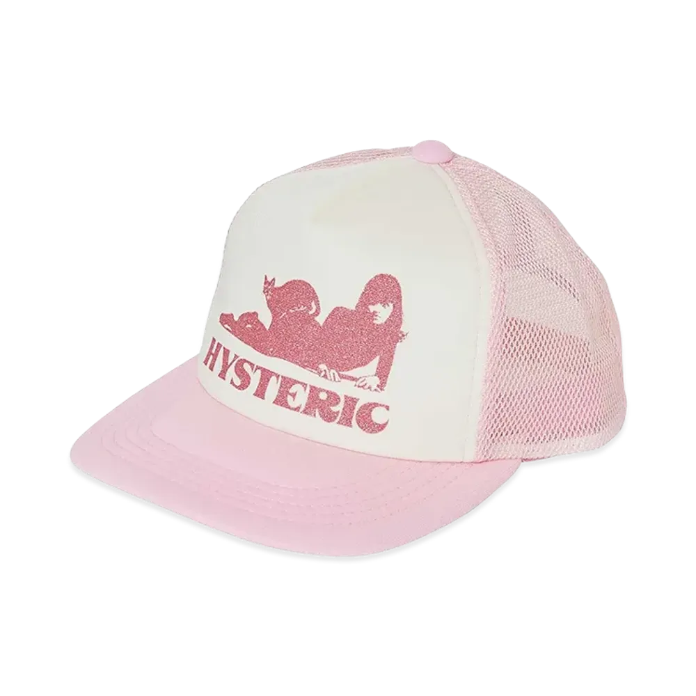 HYSTERIC GLAMOUR Women's Black Cat Woman Mesh Cap "Pink"