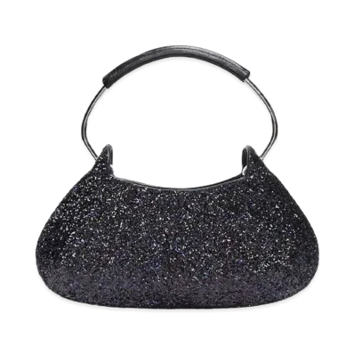 Max Mara Mini Casual Glitter Fabric Bag "Black"